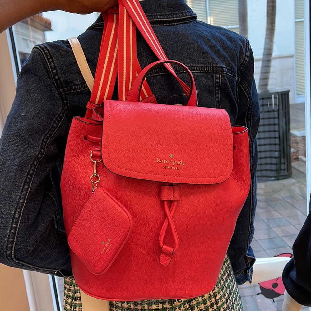 Kate Spade Rosie Medium Flap Backpack 
K8714 pebbled leather Pink Pepper
NWT - Picture 14 of 16